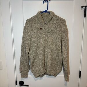 Vintage LL Bean Wool Shawl Sweater. Made in USA. Casual, Preppy, Pullover. Large